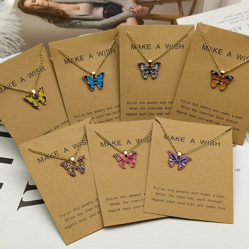 Women Necklace Blue Purple Color Pendant Popular Neck Jewelry For Friend Delicated Necklace