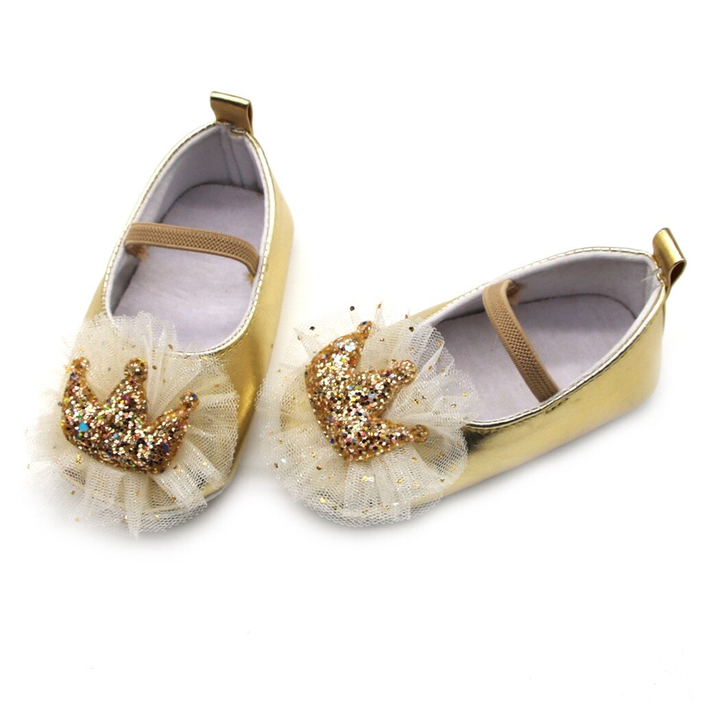 Lovely Newborn Baby Girls Sequins Lace Butterfly Prewalker Soft Sole Single Sandals Round Toe Flats Soft Sole Princess Shoes#45