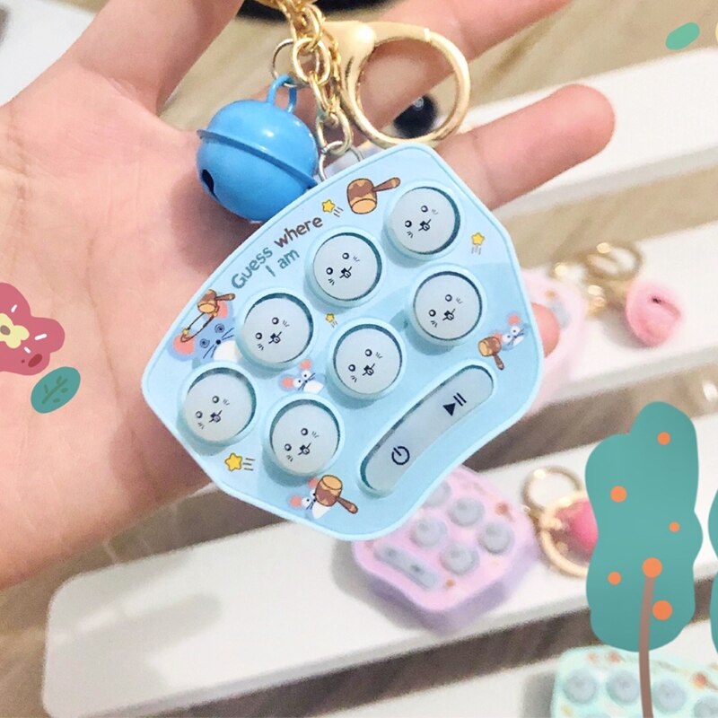 Mini juego de memoria para hámster para niños y adultos, llavero electrónico Led, máquina de juego con botón