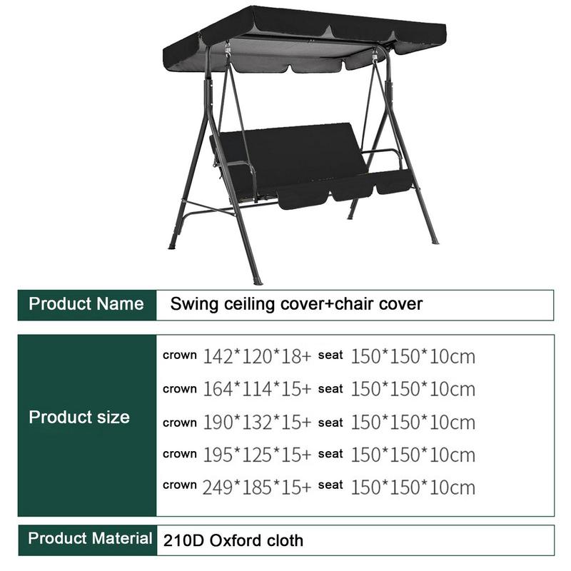 Outdoor Schommel Luifel Vervanging Stoel Luifel Zetel 210D Oxford Doek Winddicht Cover Schommel Luifel Voor Veranda Achtertuin Tuin