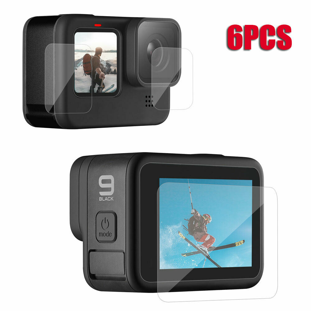 3Pcs/6 Stuks Voor Gopro Hero 9 Zwart Gehard Glas Screen Protector Beschermende Film Bescherming Voor Gopro 9 camera Accessoires