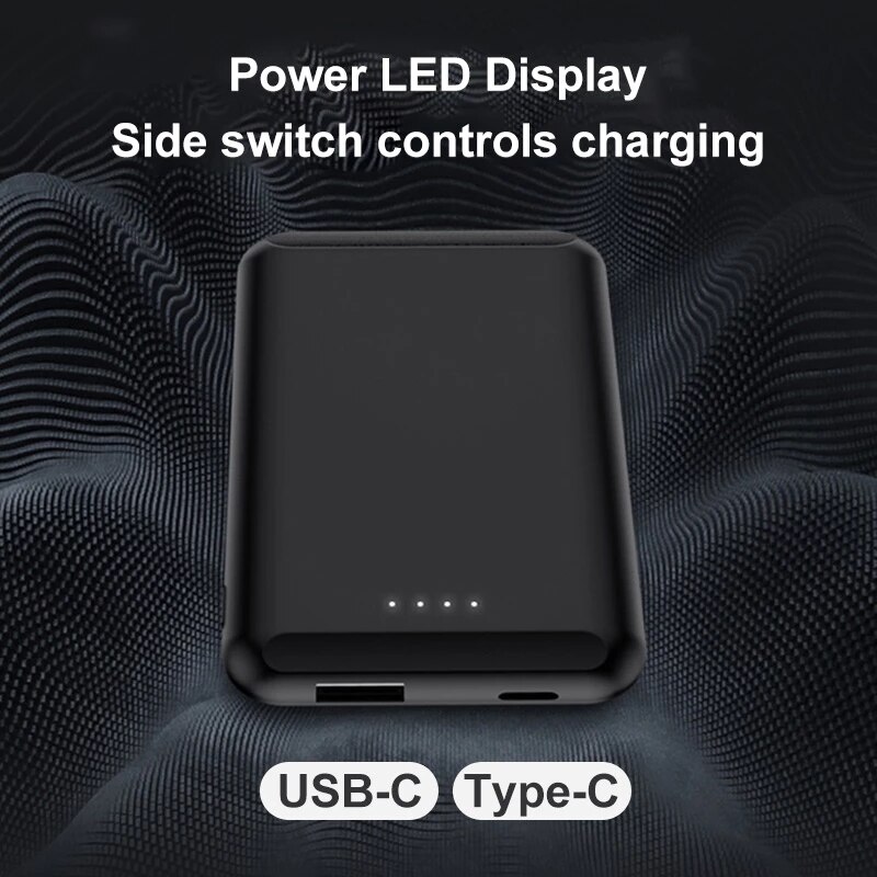 Caseier Magnetische Draadloze Oplader 5000Mah Mini Power Bank Voor Iphone 12 Pro Max Magnetische Externe Batterij Draagbare Powerbank