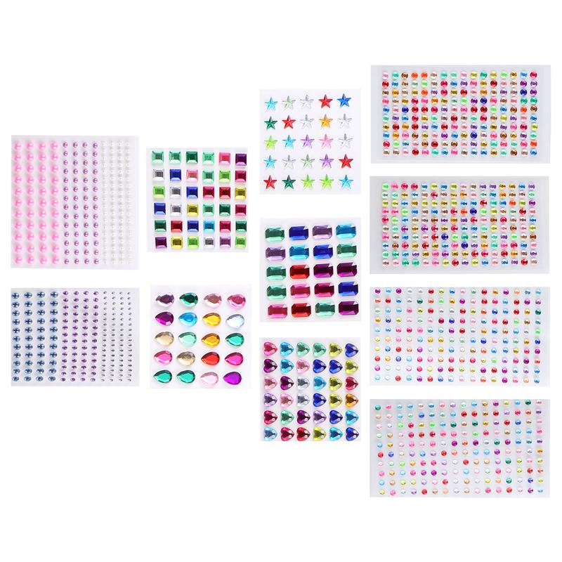 11 Sheets DIY Rhinestone Stickers Rhinestone Decals Acrylic Sticker for Kid