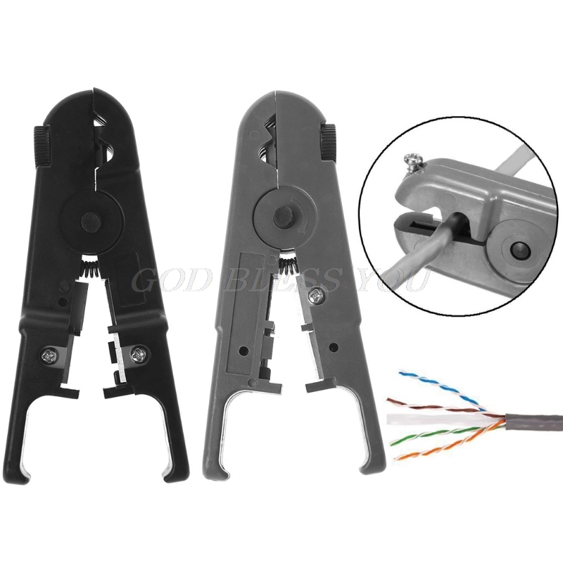 RJ45 RJ11 Cat6 Cat5 Punch Down Network LAN Cable UTP, pelacables, alicates de corte, negro/gris, triangulación de
