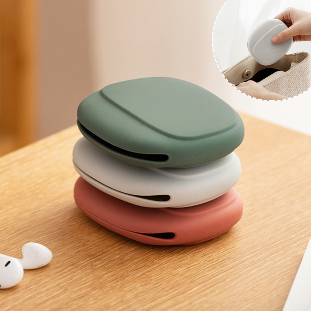 Portable Headphone Cable Bag Silicone Data Cable Storage Box Travel Earphone Wire Key U Disk USB Cord Organizer