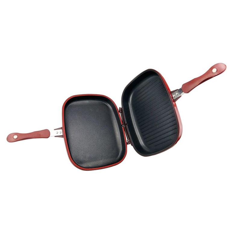 1Pc Double Sided Grill Frying Pan Square Shape Non-Stick Pan Baking Steak Frying Pan32Cm Kitchen Cooking Tool