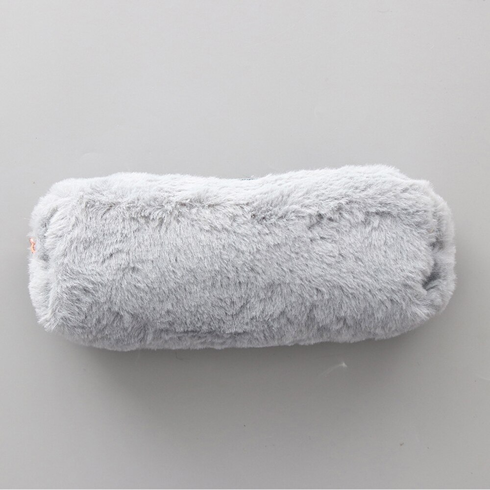 Cartuchera Kawaii de pelo bonito encantador estuche para lápices para niñas, bolsa de lápices para estudiantes, cartuchera de papelería, cartuchera, bolsa para lápices para escuela Sup: Gray