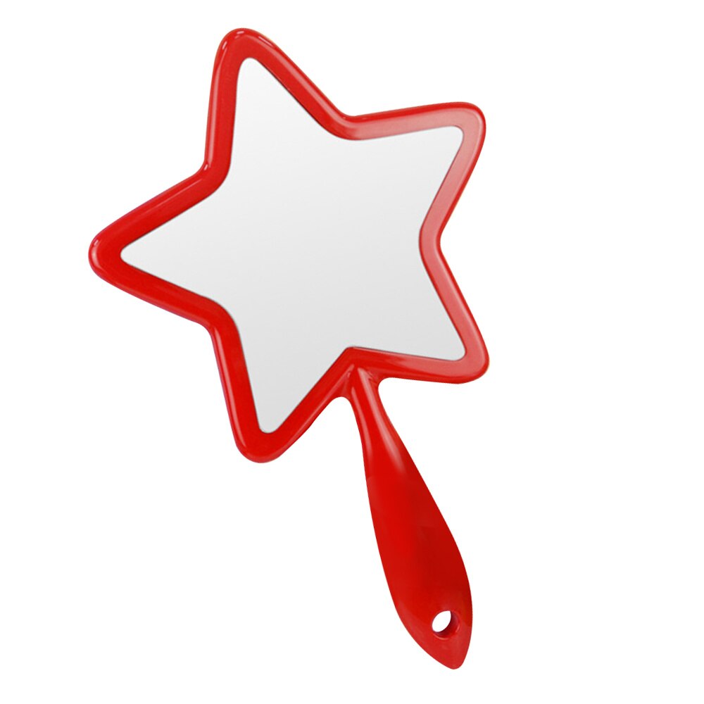 1Pc Five-pointed Star Handle Mirror Woman Handle Makeup Mirror Handhold Mirror