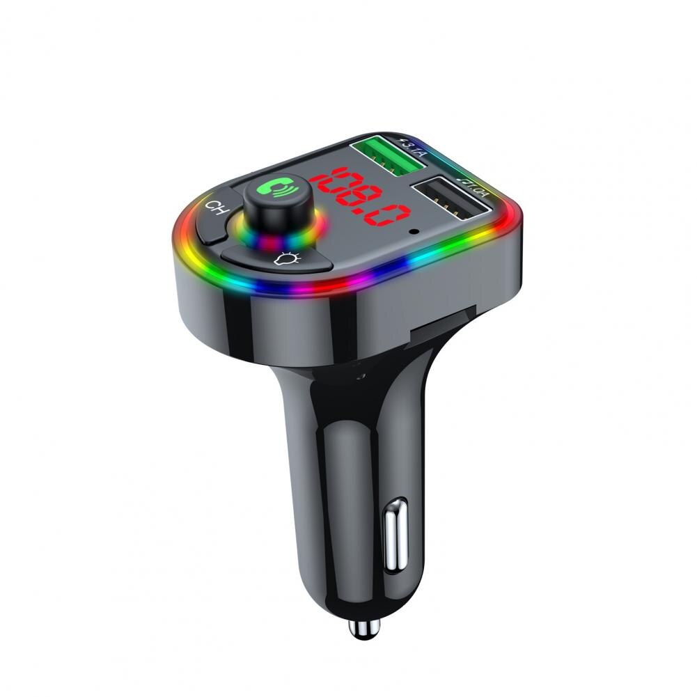 F6 Wireless Bluetooth 5.0 Luminous Audio Receiver FM Transmitter MP3 Player 2 USB Wireless Luminous Car Bluetooth 5.0 MP3