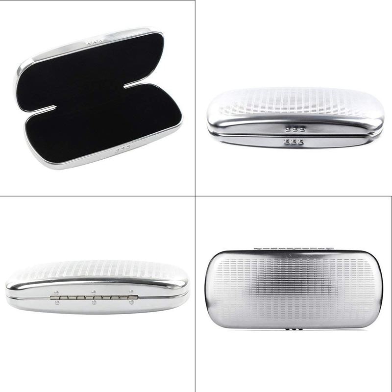 Glasses Case, Aluminum Hard Shell Eyeglasses Case Striped Spectacles Box