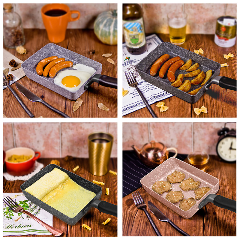 13 x 18cm stekepanne tamagoyaki omelett svart ikke-pinne panne steke eggpanne pannekake kjøkkenpott naken brukes til gasskomfyr