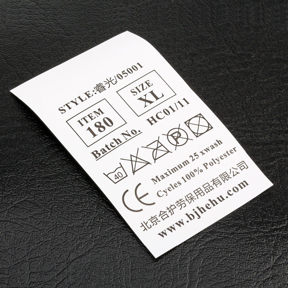 1000 stks niet-geweven stof Custom Kledingstuk Wasvoorschrift Wasbare instructie Label voor Huishoudtextiel 1000 stks/partij