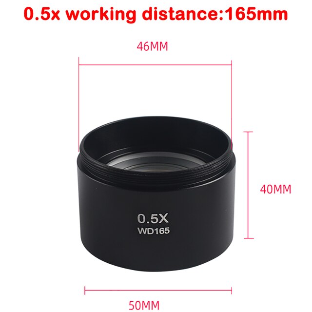 WD165 WD120 M-21 0.5X /M-22 0.7X microscopio trinoculare microscopio Stereo obiettivo ausiliario lente Barlow: 0.5X