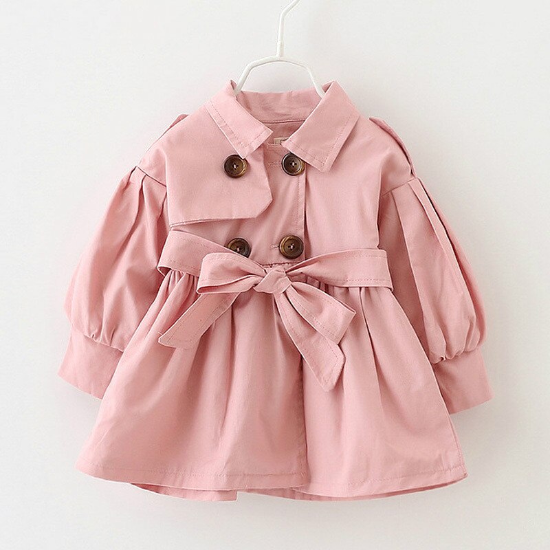 Baby Jacke Casaco Infantil Mädchen Baby Mantel Frühling Baby Jas Graben Doppel Brust Windjacke für Mädchen freundlicher Jacke Für 1-4T