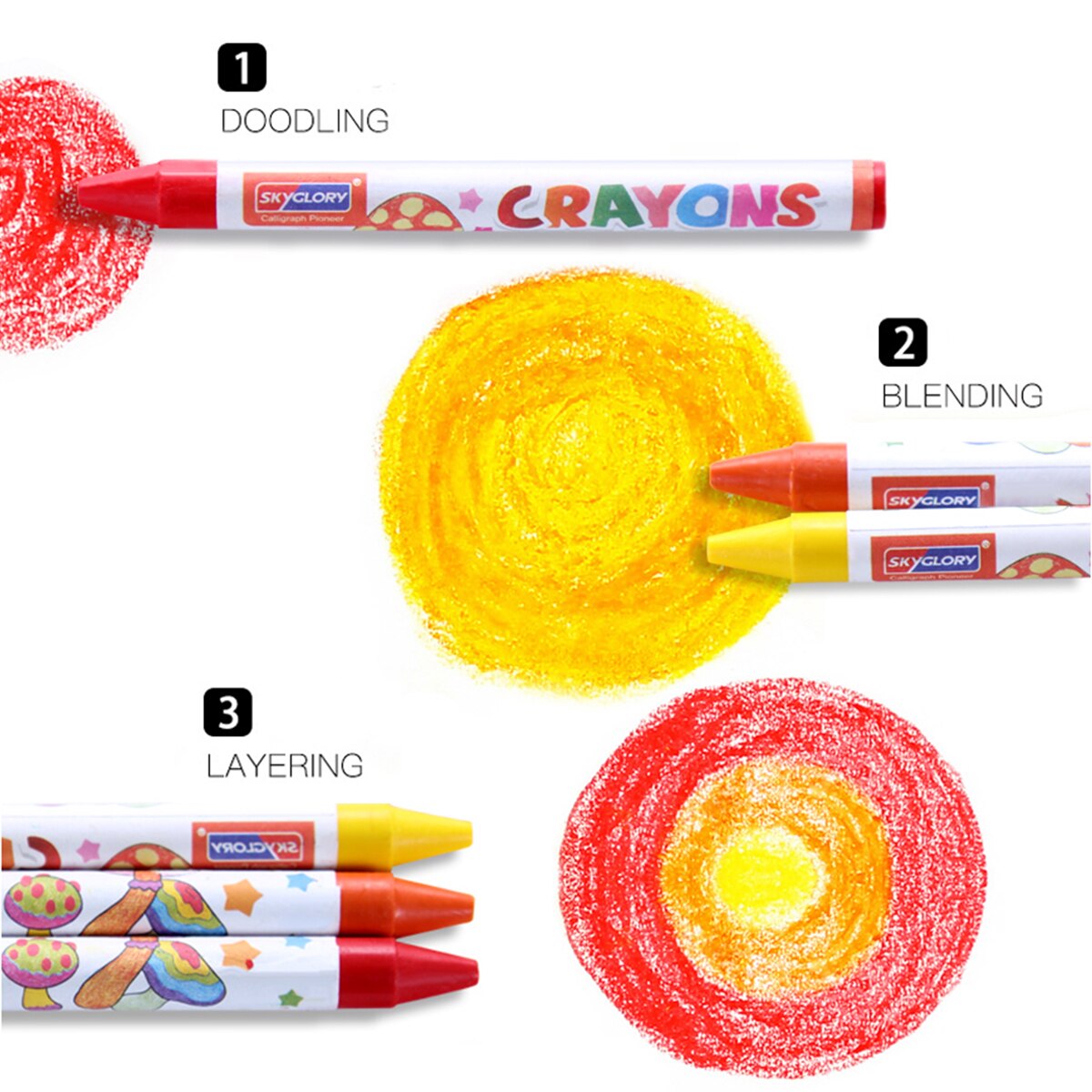 Juego de 8 ceras de colores para colorear, crayones no tóxicos, suministros de Arte de Pastel de aceite para Niños Estudiantes Adultos, pintura de dibujo, papelería