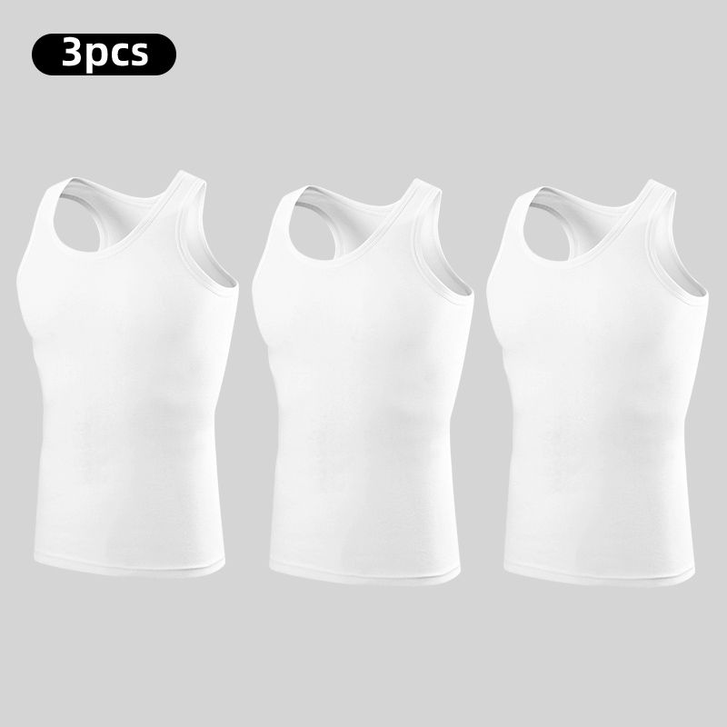 Paquete de 1/3 de chaleco Joker de algodón para hombres de las cuatro estaciones, camiseta deportiva de ajuste Simple para adolescentes, camisa informal sin mangas de mediana edad