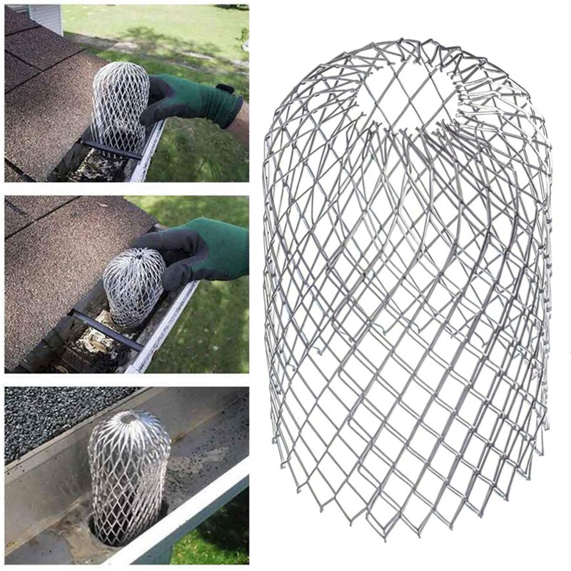 Roof Gutter Guard Filters 3 Inch Expand Aluminum Filter Strainer Stops Blockage Leaf Drains Debris Drain Net Cover