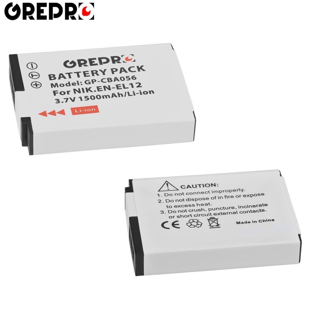 3Pcs EN-EL12 ENEL12 EN EL12 Battery + LCD USB Charger for Nikon Coolpix AW100s AW110s AW120s S610 S610c S710 S620 S630 S8000 S70