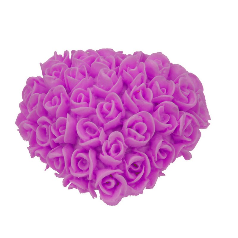 Dejligt hjerte silikone sæbeform blomst rose diy form foadant sæbe gør 3d håndlavede dekorere kageformværktøjer