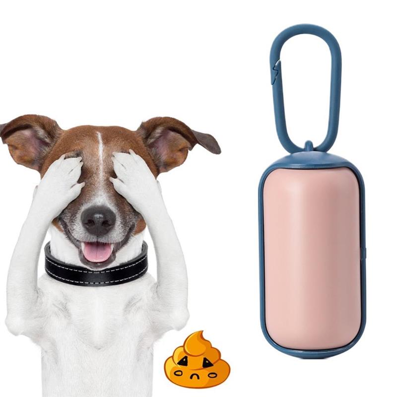 distributore per Toilette per cani distributore per cani cacca sacchetti per raccolta cestino cucciolo sacchetti per rifiuti distributore per sacchetti di immondizia per cani portatile per animali domestici viaggi: rosa