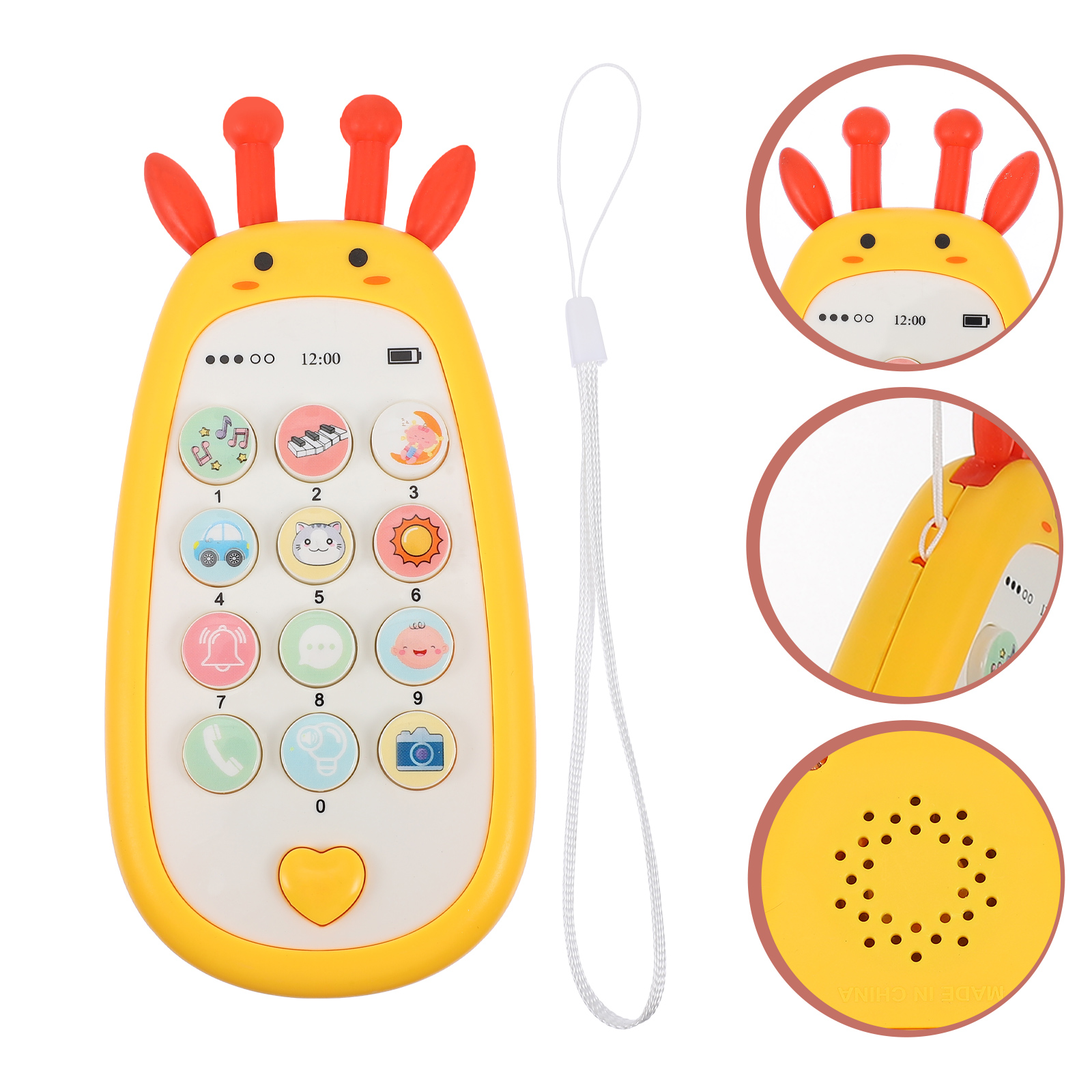 Verschleißfestes praktisch, interessantes babyhandy, haushaltsaccessoire für babys und kleinkinder: Gelb 14 x 7 x 2.1cm