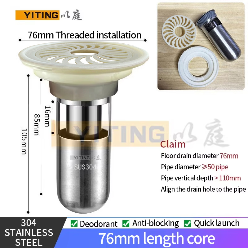 Kitchen Bathroom Toilet Floor Drain Core Deodorant And Insect Proof Anti-Blocking Anti-Water Abs Plastic Floor Drain Core: Burgundy