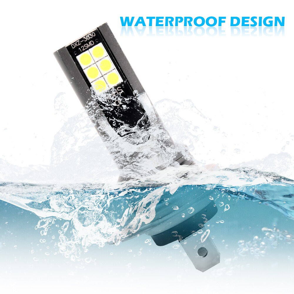 2 stk  h7 led hovedlys pære  h7 led tåkelampe høyeffekt led billys hodelykt auto frontlys pærer biltilbehør