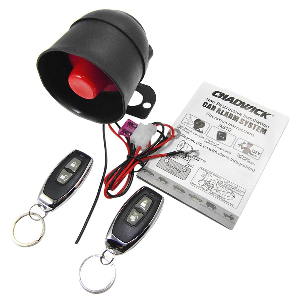 Auto Alarm Protection Security System Keyless Entry Siren 2 Afstandsbediening
