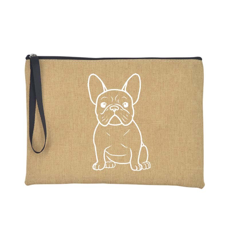 French Bulldog Purse Women Shopping Large Wallet Female Clutch Summer Beach Tote Handbag Travel Toiletries Card Keys Storage Bag: Q00140-A012BR-S