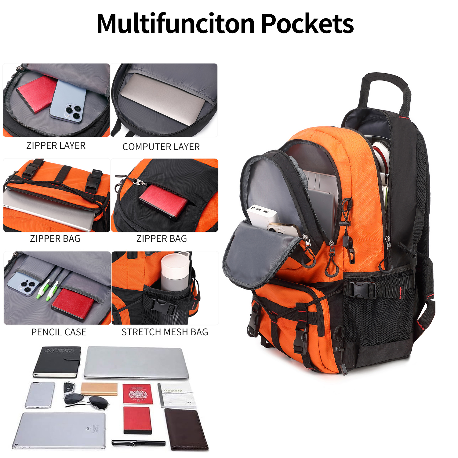 Studententas, Laptoptas, Reistas, Wandelrugzak, Plunjezak, Bergsporttas, Waterdicht, Lichtgewicht
