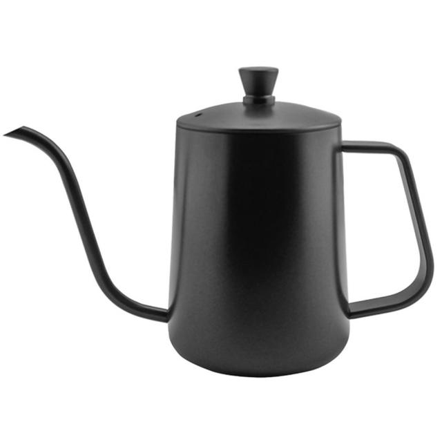 Long Narrow Spout Goosenec Coffee Kettle Pot Stainless Steel For Coffee Maker: Black