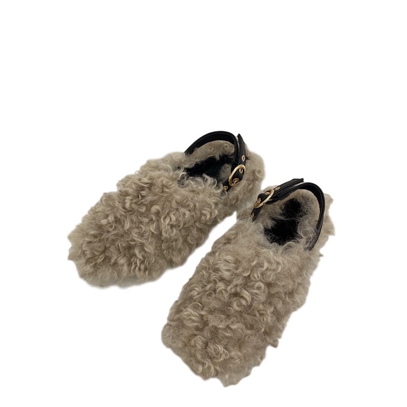 Koreaanse Schoenen Instappers Bont Ronde Neus Herfst Vrouwen Mocassins Casual Vrouwelijke Sneakers Flats Winter Herfst Jurk Muilezels