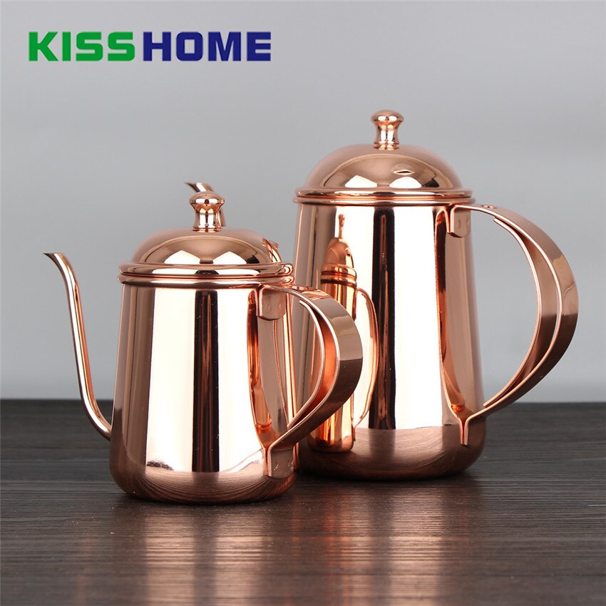 304 stainless steel coffee pot, rose gold drip, long mouth pot, fine mouth, hand made pot, coffee utensil