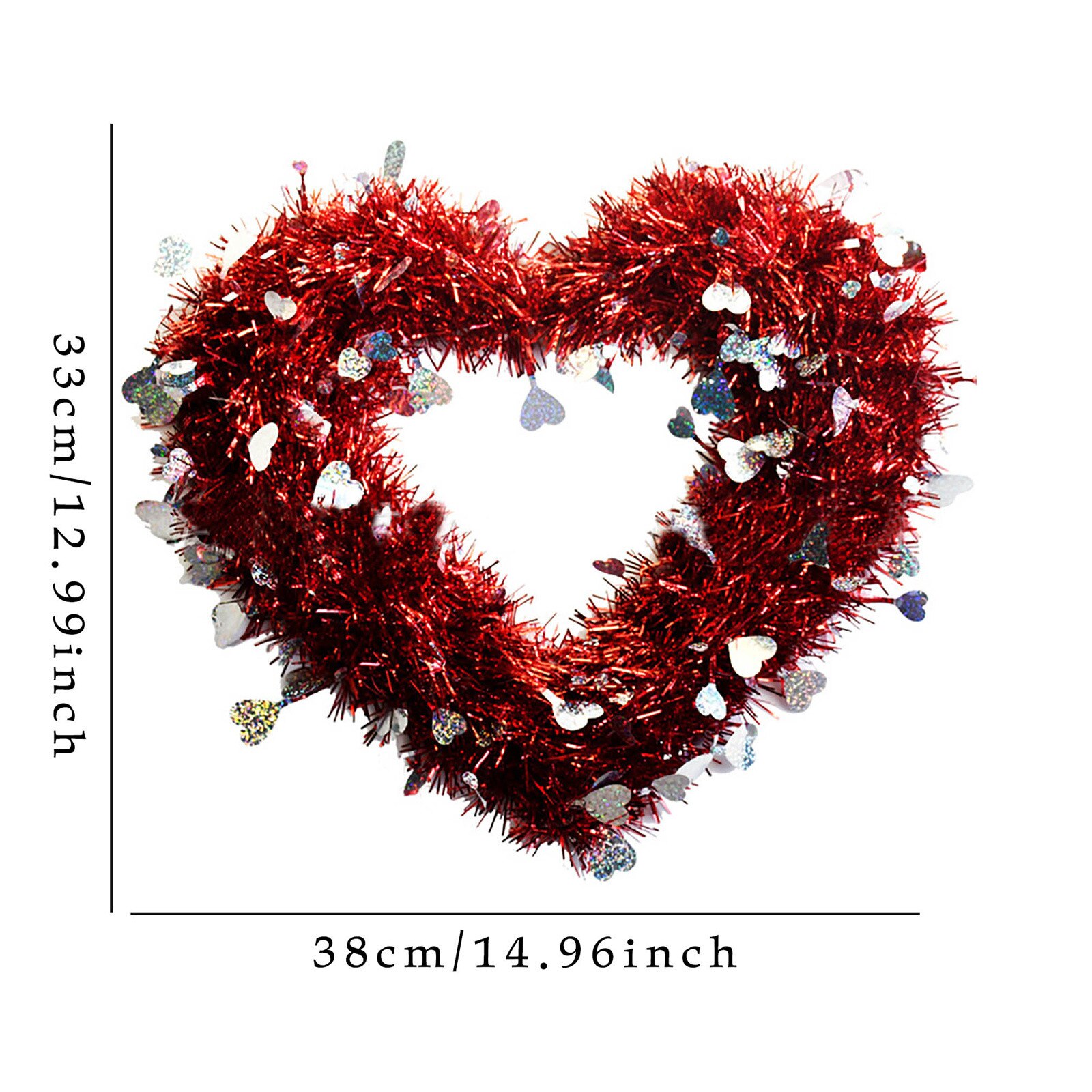 Valentine's Day Love Heart Shape Garland Wall Hanging Decoration Party Pendant Party Wedding Room Decoration Wreaths