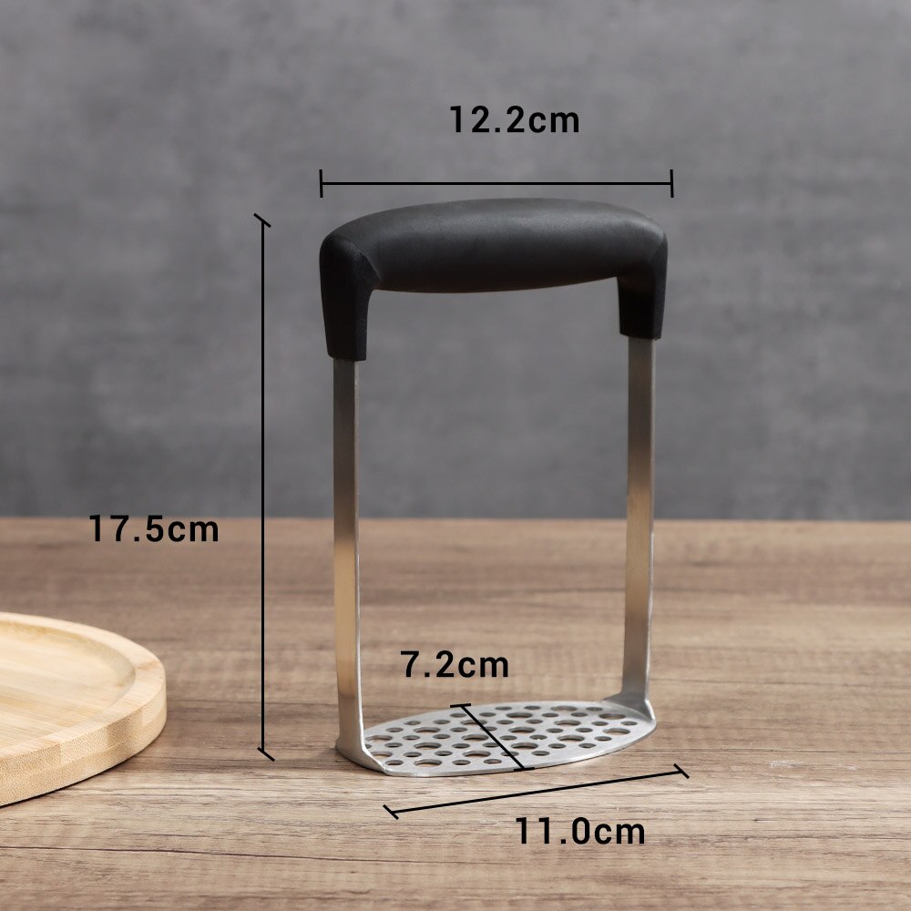 Vegetable Potato Masher Fruit Tools Mashed Potatoes Ricer Juice Accessories Kitchen Press Potatoe Cooking Stainless Steel Tool: black