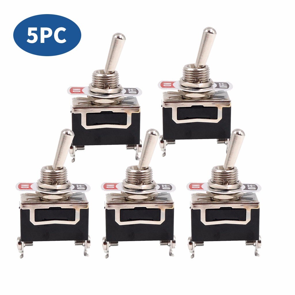 Toggle Switch Single Pole Double Throw Rocker Switch SPST 2-pin ON / OFF 12V 24V 220V 230V 15A 250V 5 Pieces: Default Title