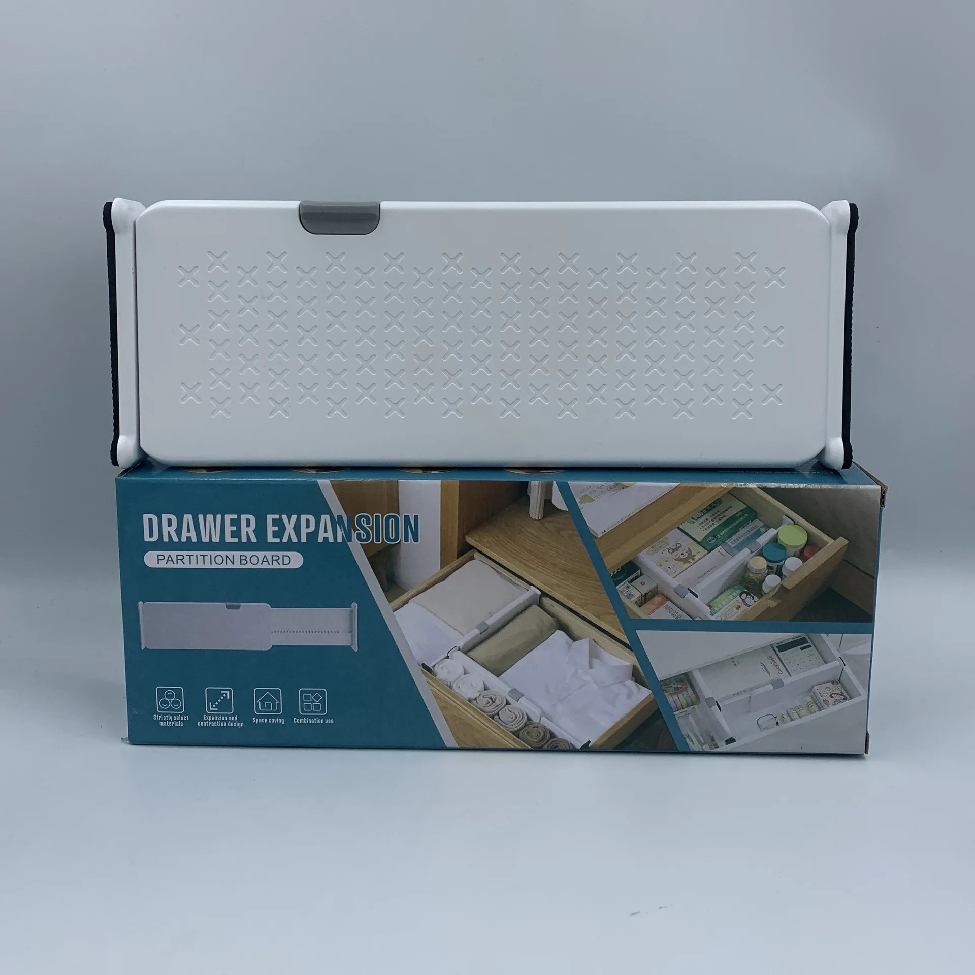 Justerbar skuffedeler, skillevegg, selvstendig organisering til bokhyller, garderober, kjøkken, gratis kombinasjonsoppbevaringsstativ: Annen