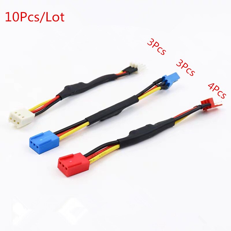 10 sztuk/partia rezystor wentylatora kabel 3 / 4 Pin męski na 3 / 4Pin złącze żeńskie zmniejszyć PC CPU wentylator prędkości hałas rezystor spowolnić kabel: 10pcs mix 334