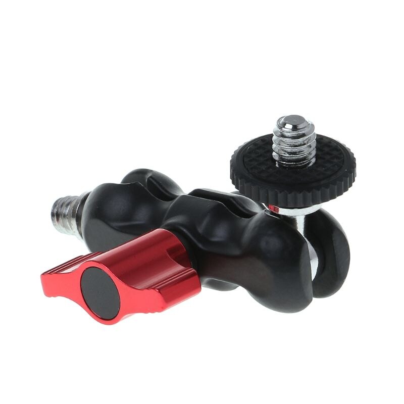 Dubbele Bal Hoofd Schoen Mount Adapter Magic Arm 1/4 \ "Schroef Draagbare Gps Telefoon Lcd Monitor Dv Video Licht dslr Camera R9JA