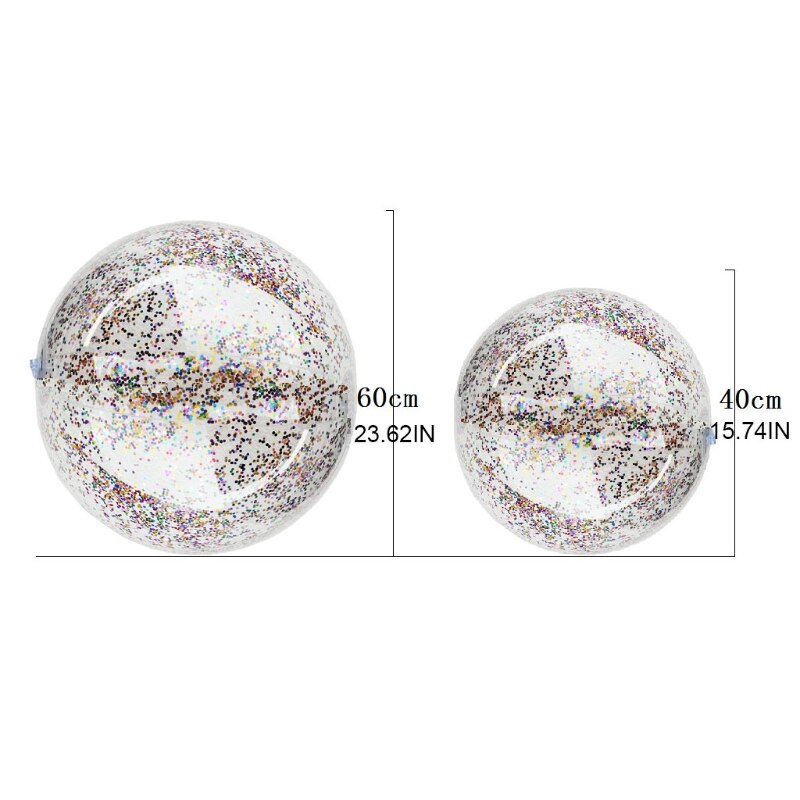 Inflatable Glitter Beach Ball 16inch/24inch Confetti Beach Ball Pool Summer Party Toy Playing Entertainment Supplies