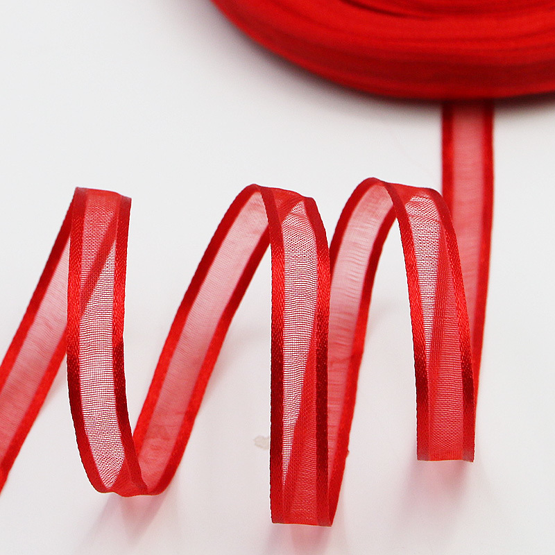 (50 yardas/rollo) cintas de Organza de 3/8 ''(10mm), , decoración para envolver , cinta DIY hecha a mano: Cobre envejecido