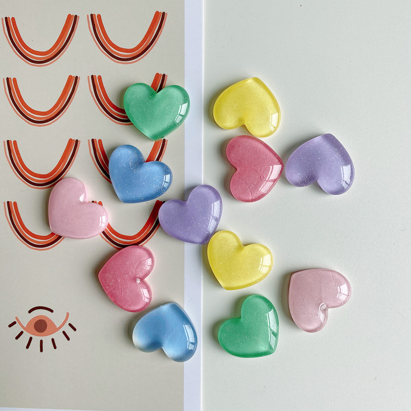 6 pçs glitter colorido coração amoroso ímã de geladeira foto placa de mensagem de parede quadro de avisos magnético decoração adesivos decoração de casa