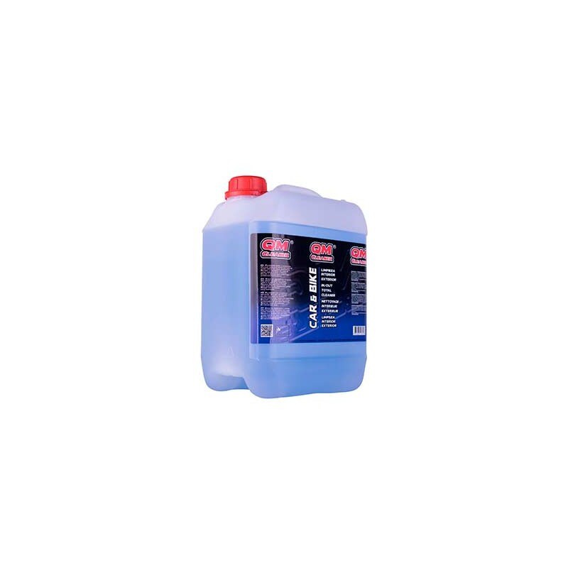 QM Cleaner Car&Bike 5 LITROS, producto de limpieza en seco para interior y exterior del vehículo. Todas las superficies. APC