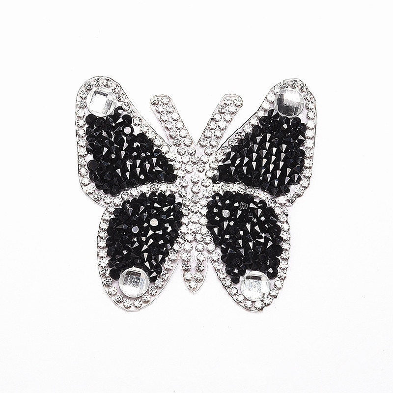 2pcs Iron On Butterfly Rhinestone Patches Thermo Stickers On Clothes Colorful Butterfly Patches can be used in T-shirt