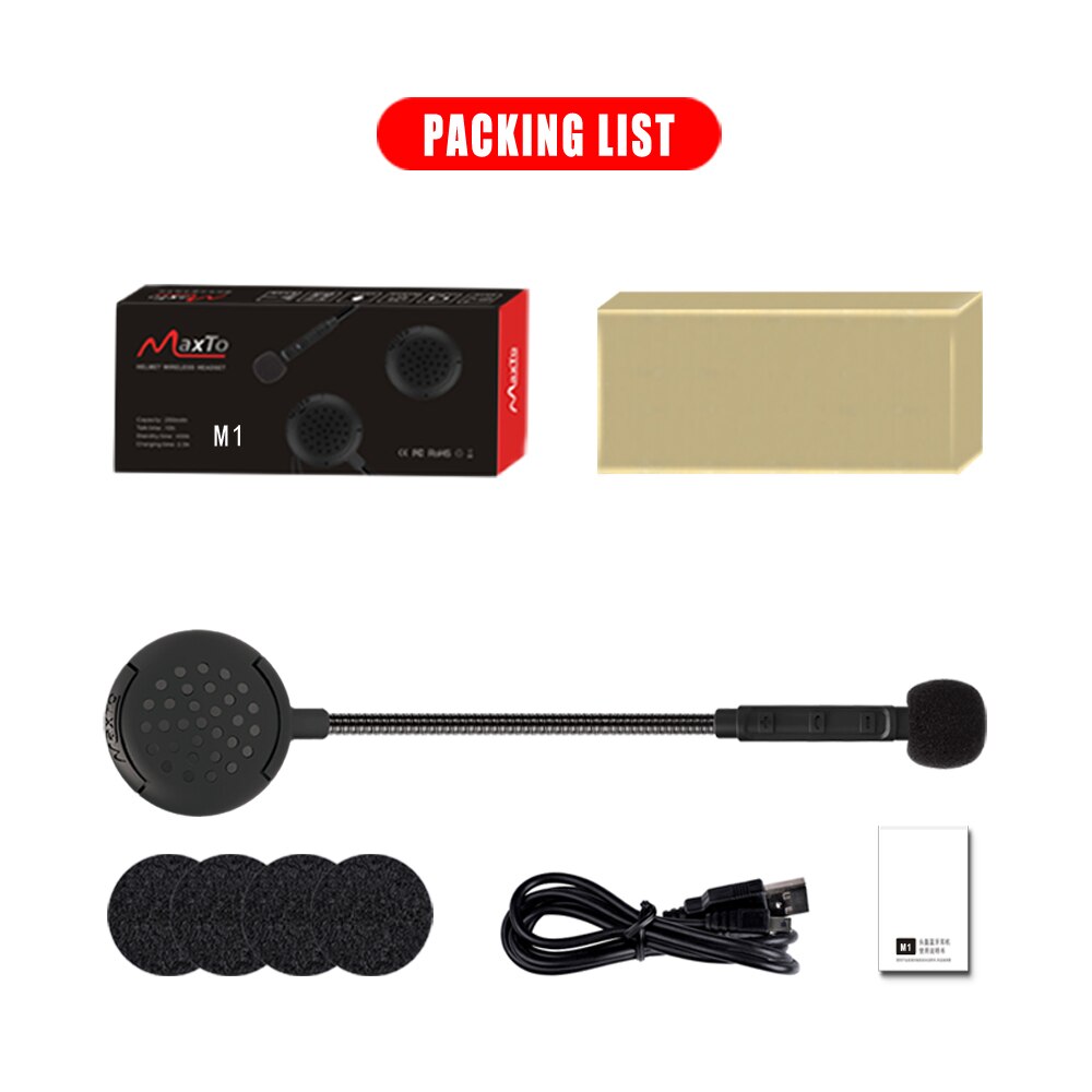 Maxto M1 Motorhelm Draadloze Bluetooth Headset Aansluiting 2 Telefoons Auto Antwoord Super Sterke Geluidskwaliteit Hoge Luid Volum