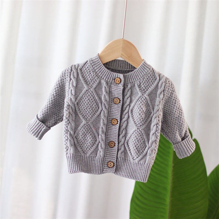 Baby drenge og piger cardigan 0-5 år efterår og vinter online berømthed klassisk diamant plaid twist fletning baby børnetøj