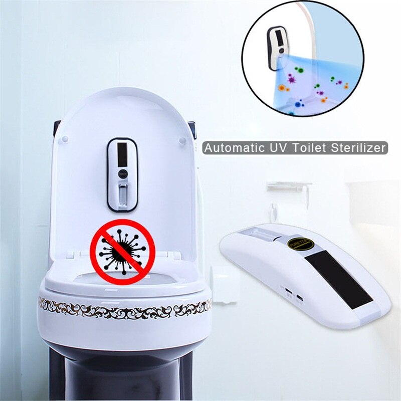 Intelligent Toilet Sterilizer UV Light Disinfection Rechargeable Solar Power Automatic Toilet Lid Sterilizer Bathroom Accessory