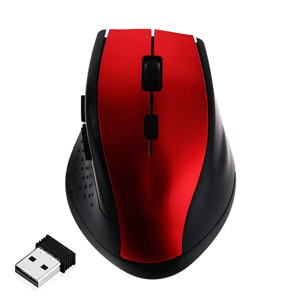 Rovtop usb trådløs mus 1200 dpi justerbar usb 3.0 modtager optisk computermus 2.4 ghz ergonomiske mus til bærbar pc mus: Rød