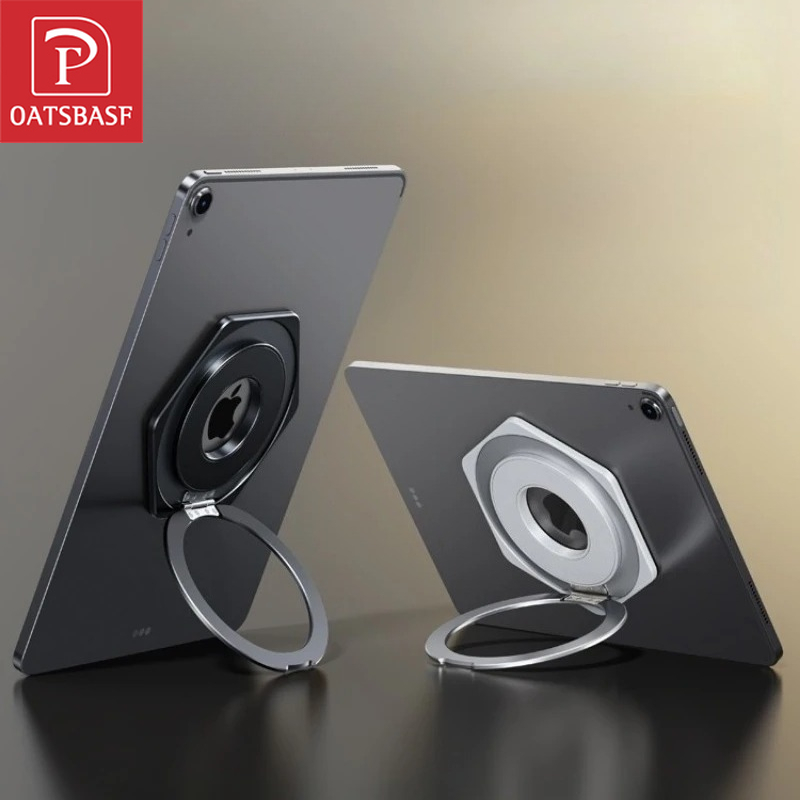 Metalowy magnetyczny uchwyt na tablet Oatsbasf z podstawką na pierścień 360 ° Uniwersalny, obrotowy uchwyt samoprzylepny robić tabletu iPad Podkładka