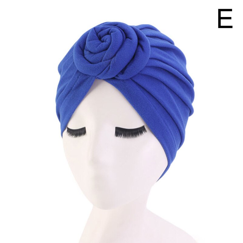 mujer europeo y americano Popular Donut turbante Color puro bola sombrero gorro de quimioterapia para Spa baño sombreros: 05